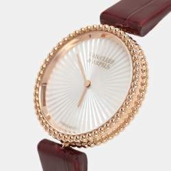 Van Cleef & Arpels Mother Of Pearl 18K Rose Gold Alligator Leather VCARPBMN00 Women's Wristwatch 30 mm