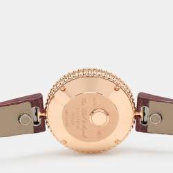 Van Cleef & Arpels Mother Of Pearl 18K Rose Gold Alligator Leather VCARPBMN00 Women's Wristwatch 30 mm