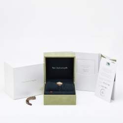 Van Cleef & Arpels Mother of Pearl 18k Rose Gold Alligator Sweet Alhambra VCARO8SF00 22.70 x 22.70 mm