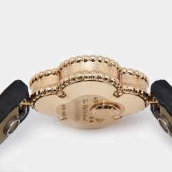 Van Cleef & Arpels Mother of Pearl 18k Rose Gold Alligator Sweet Alhambra VCARO8SF00 22.70 x 22.70 mm