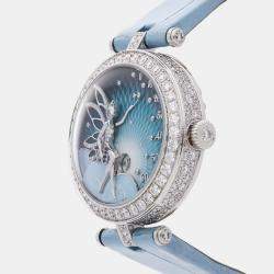 Pre Owned Van Cleef & Arpels Lady Feerie ARO8ZD00 Automatic Blue 18K White Gold Women’s Wristwatch 33mm