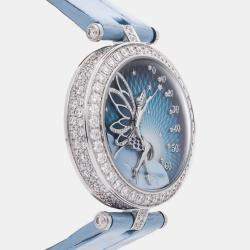 Pre Owned Van Cleef & Arpels Lady Feerie ARO8ZD00 Automatic Blue 18K White Gold Women’s Wristwatch 33mm