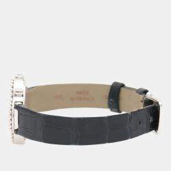 مملوكة مسبقًا ساعة يد نسائية فان كليف & آربلز  ألهامبرا كوارتز صدف أبيض ذهب أبيض 25.5 مم