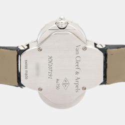 مملوكة مسبقًا ساعة يد نسائية فان كليف & آربلز ألهامبرا كوارتز صدف أبيض ذهب أبيض 25.5 مم