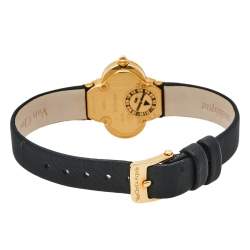 Van Cleef & Arpels Black 18K Yellow Gold Vintage Alhambra Quartz Women's Wristwatch 26MM