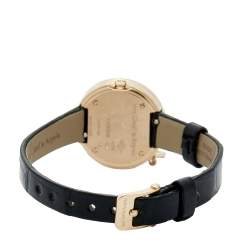 Van Cleef & Arpels White 18k Rose Gold Leather Charms HH67618 Women's Wristwatch 25 mm