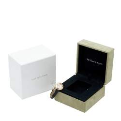 Van Cleef & Arpels White 18k Rose Gold Leather Charms HH67618 Women's Wristwatch 25 mm