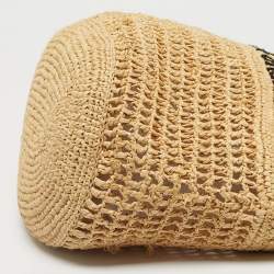 Pre Owned Vanessa Bruno Cream Raffia Logo Hobo