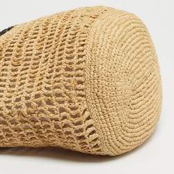 Pre Owned Vanessa Bruno Cream Raffia Logo Hobo