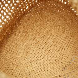 Pre Owned Vanessa Bruno Cream Raffia Logo Hobo