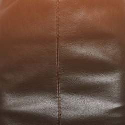 مملوكة مسبقًا تنورة ميني فاسيا كوستارا جلد صناعي بني أومبري مقاس صغير