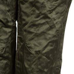 Vera Wang Olive Green Slipper Satin Tapered Trousers M