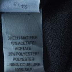 Pre Owned Vera Wang Black Embellished Satin Bod Detail Sleeveless Dress M