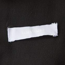 Pre Owned Vera Wang Black Embellished Satin Bod Detail Sleeveless Dress M