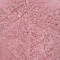 Vera Wang Blush Pink Ruched Tulle Sleeveless Evening Gown M