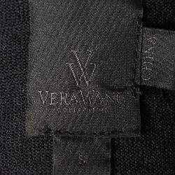 Vera Wang Collection Black and Blue Lace Trim Button Front Cardigan S