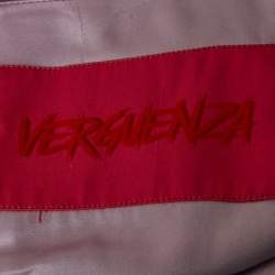 Pre Owned Verguenza Purple Satin Silk Feather Detail Mini Skirt S