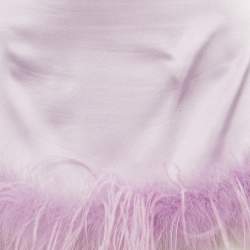 Pre Owned Verguenza Purple Satin Silk Feather Detail Mini Skirt S
