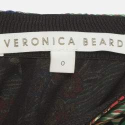 Pre Owned تنورة فيرونيكا بيرد حرير متعدد الألوان مزينة بطبعات ميدي مقاس صغير جدا - إكسترا سمول