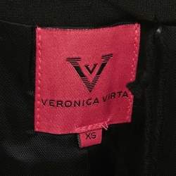 Pre Owned Veronica Virta Black Crepe & Wool Ruffle Detail Rosie Jacket XS