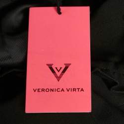 Pre Owned Veronica Virta Black Crepe & Wool Ruffle Detail Rosie Jacket XS