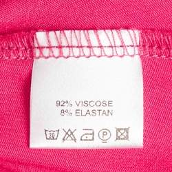 مملوكة مسبقًا Veronica Virta Pink Jersey Neck Tie -Up Detail Top XS 