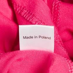 مملوكة مسبقًا Veronica Virta Pink Jersey Neck Tie -Up Detail Top XS 