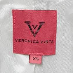 مملوكة مسبقًا Veronica Virta Multicolor Lurex Tweed Cropped Blazer XS  