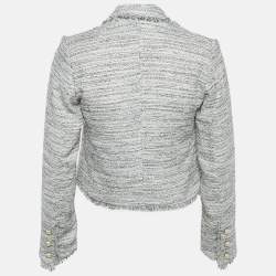 مملوكة مسبقًا Veronica Virta Multicolor Lurex Tweed Cropped Blazer XS  