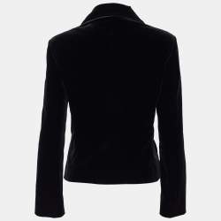 Versace Classic V2 Black Velvet Button Front Blazer M