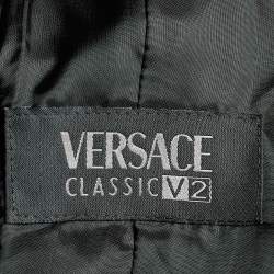 Versace Classic V2 Black Velvet Button Front Blazer M