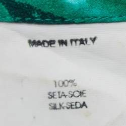Versace Classic V2 Green Printed Satin Silk Button Front Shirt M 