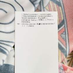 Pre Owned Versace Collection Multicolor Floral Print Jersey V-Neck T-Shirt M