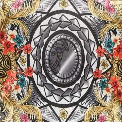 Pre Owned Versace Collection Multicolor Floral Print Jersey V-Neck T-Shirt M