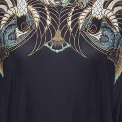Versace Collection Blue Printed Jersey Belted Mini Dress M