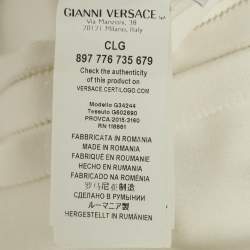 Pre Owned Versace Collection White Jersey Belt Detail Bodycon Dress S