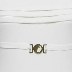Pre Owned Versace Collection White Jersey Belt Detail Bodycon Dress S
