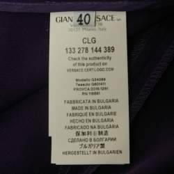 Pre Owned Versace Collection Purple Crepe Wide Leg Trousers S