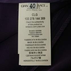Pre Owned Versace Collection Purple Crepe Wide Leg Trousers S