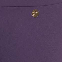 Pre Owned Versace Collection Purple Crepe Wide Leg Trousers S