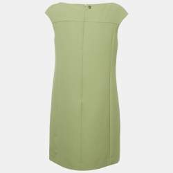 Pre Owned Versace Collection Green Printed Crepe Mini Dress M