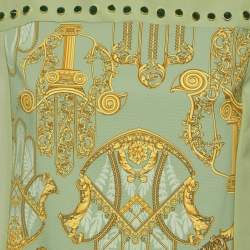 Pre Owned Versace Collection Green Printed Crepe Mini Dress M