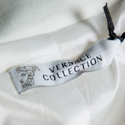 Versace Collection White Cotton Drawstring Elasticized Waist Detail Jacket S
