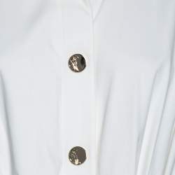 Versace Collection White Cotton Drawstring Elasticized Waist Detail Jacket S