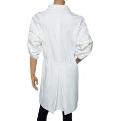 Versace Collection White Cotton Drawstring Elasticized Waist Detail Jacket S