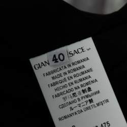 Pre Owned Versace Collection Green Snakeskin Pattern Jacquard Cap Sleeve Blazer S