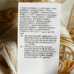 Pre Owned Versace Collection Cream Baroque Print Silk & Cotton Button Front Cardigan S