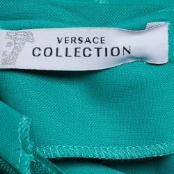 Pre Owned Versace Collection Green Jersey Long Sleeve Maxi Dress M