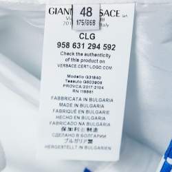 Pre Owned Versace Collection Blue Printed Knit Midi Skirt L