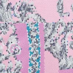 Versace Collection Pink Printed Jersey Ruched Midi Dress M